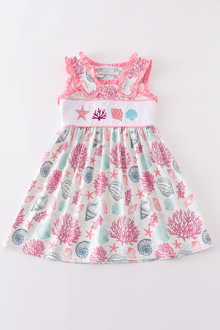 Shell Embroidered Dress