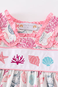 Shell Embroidered Dress