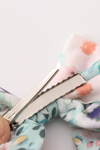 Green Garden Serenity Print Girl Piggie Hair Bow - Essential Southern Charm