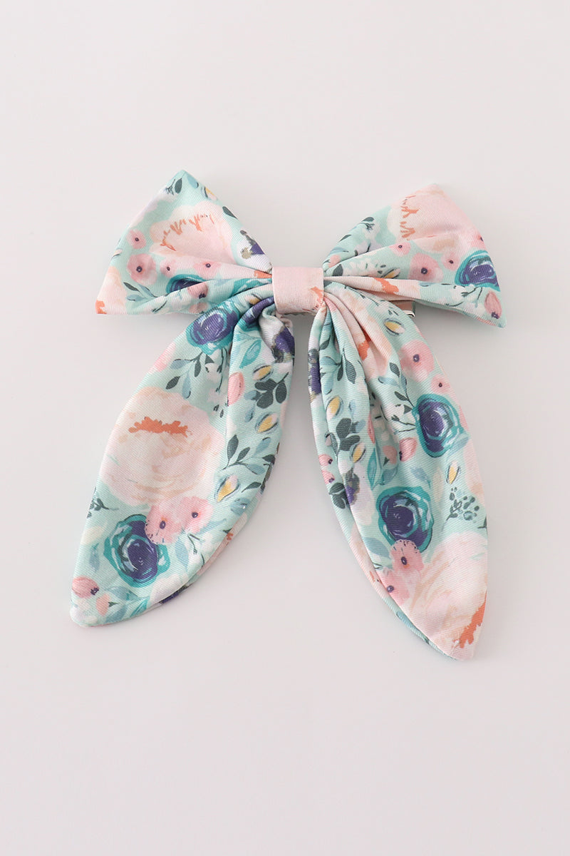 Green Garden Serenity Print Girl Sailor Bow - Essential Southern Charm