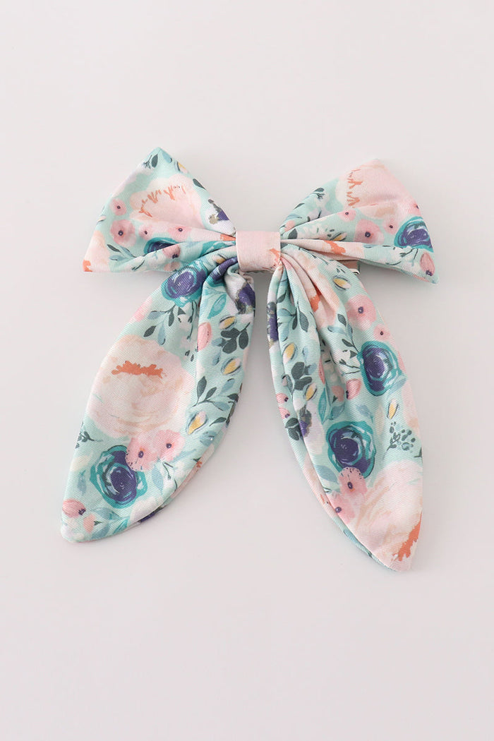 Green Garden Serenity Print Girl Sailor Bow - Essential Southern Charm