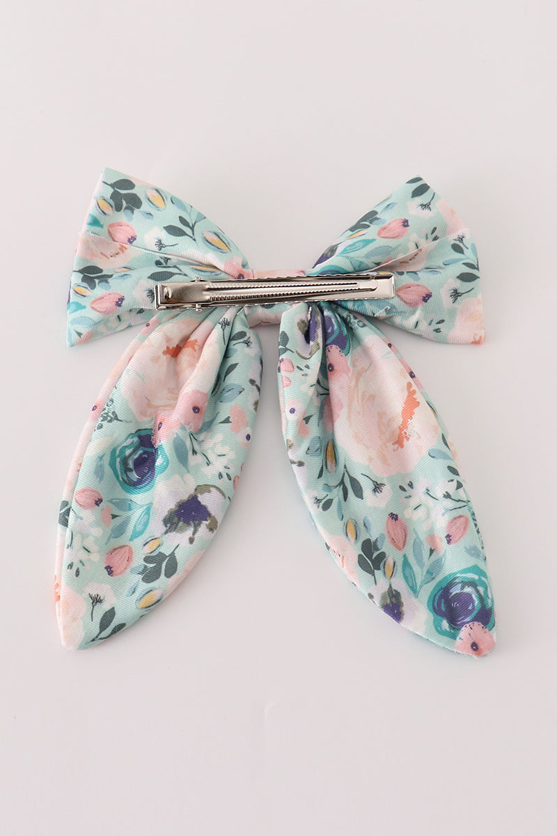 Green Garden Serenity Print Girl Sailor Bow - Essential Southern Charm