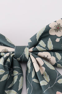 Green Forest Bloom Print Girl Sailor Bow - Essential Southern Charm