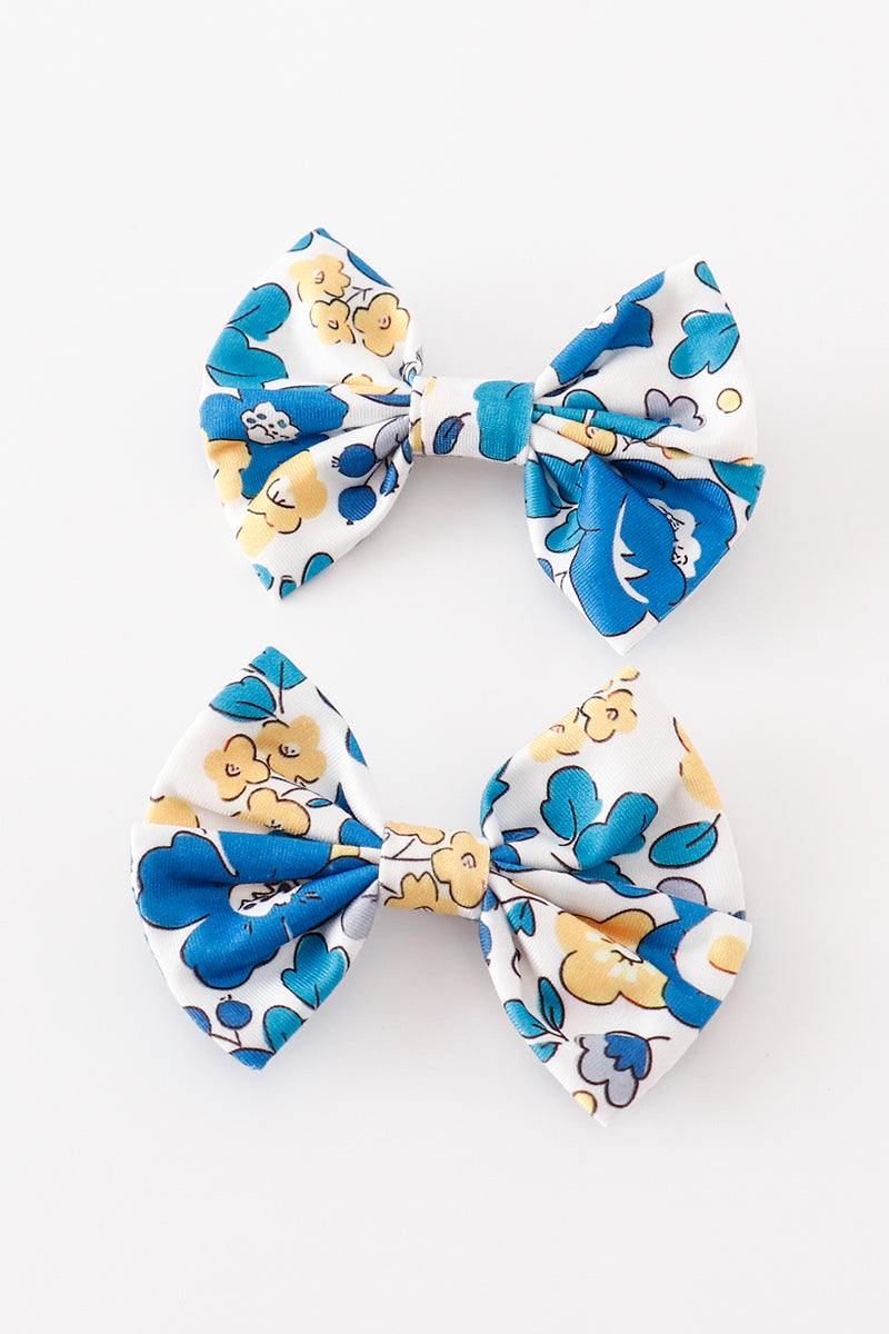 Floral Print Piggie Hairbow - Essential Southern Charm