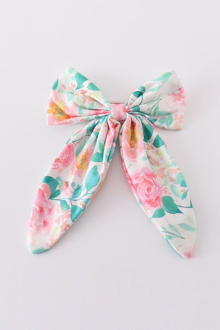 Pastel Petal Charm Print Girl Sailor Bow - Essential Southern Charm