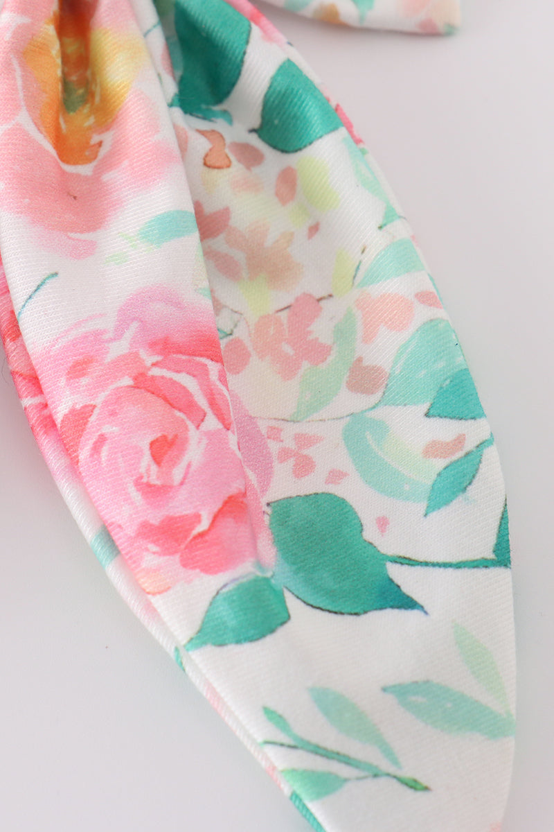 Pastel Petal Charm Print Girl Sailor Bow - Essential Southern Charm