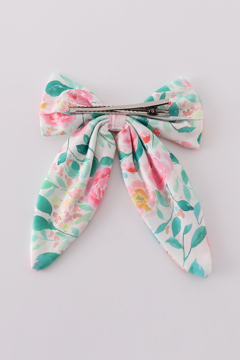 Pastel Petal Charm Print Girl Sailor Bow - Essential Southern Charm