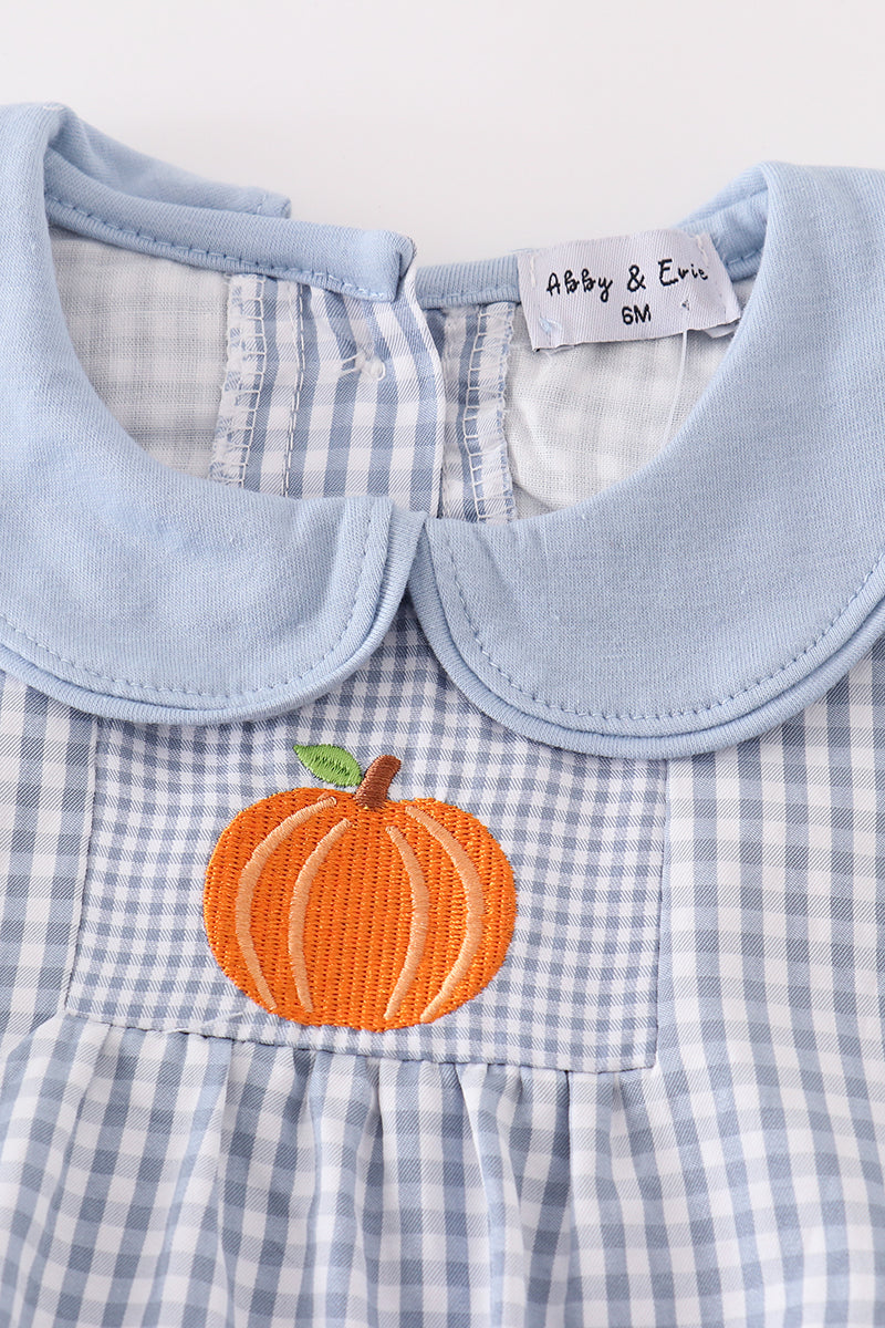 Pumpkin embroidery boy bubble