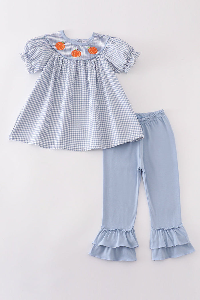 Pumpkin embroidery girl set