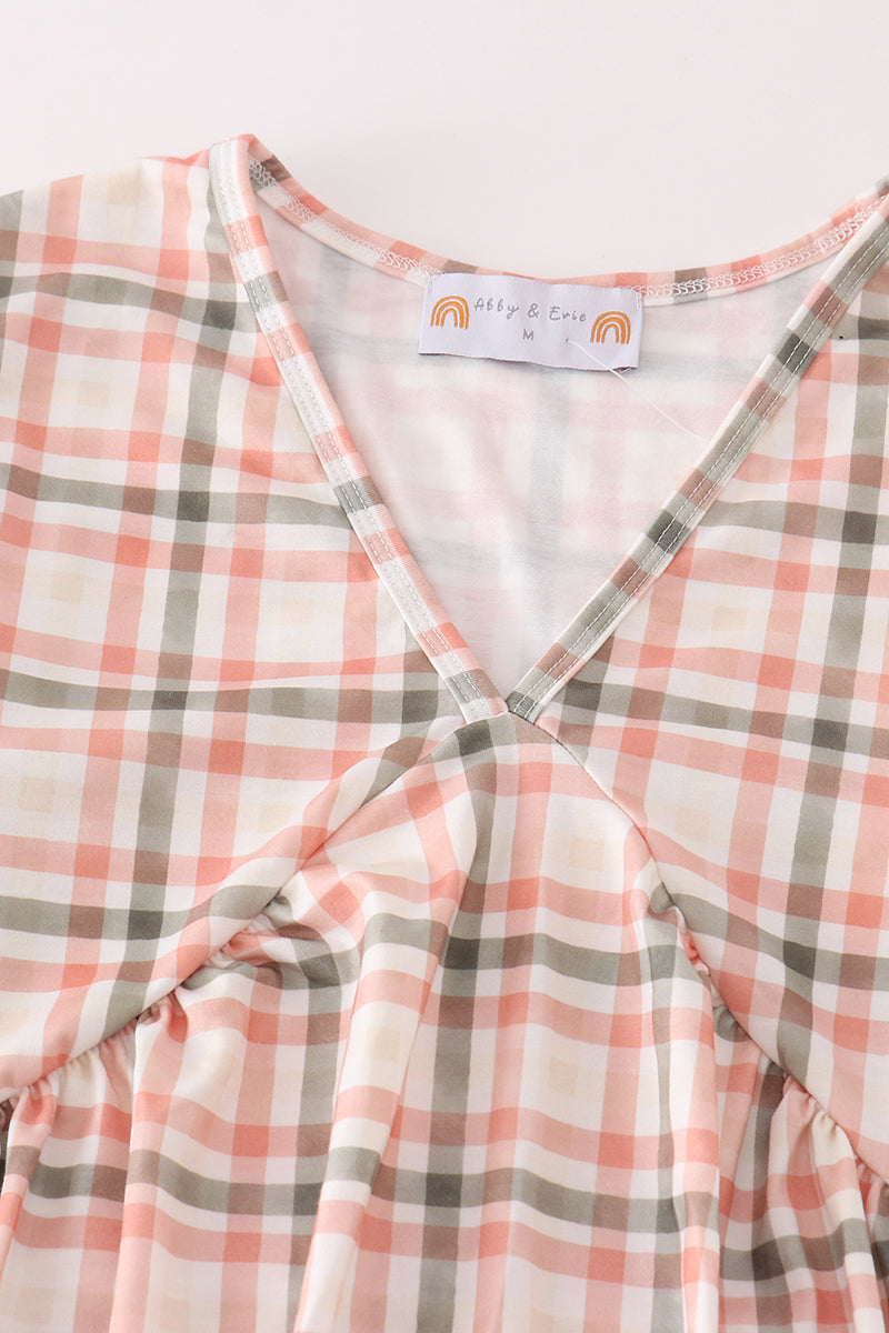 Green Watercolor Plaid Mom&Me Dress - Essential Southern Charm