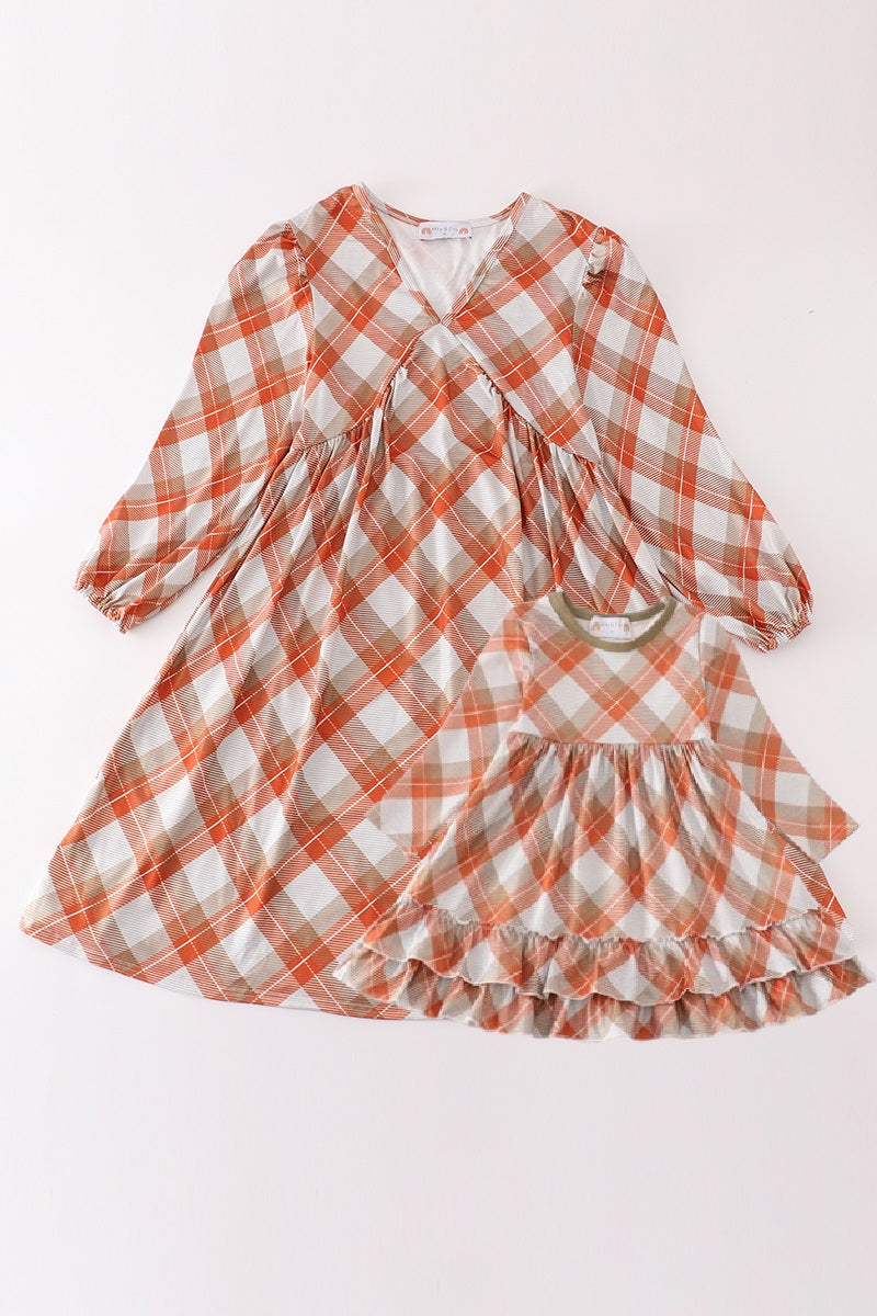 Khaki Gingham Mom&Me Dress - Essential Southern Charm