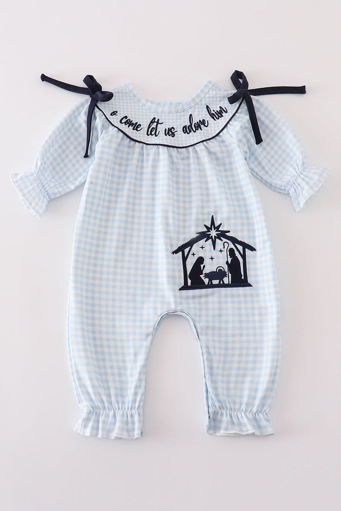 Nativity embroidery girl romper