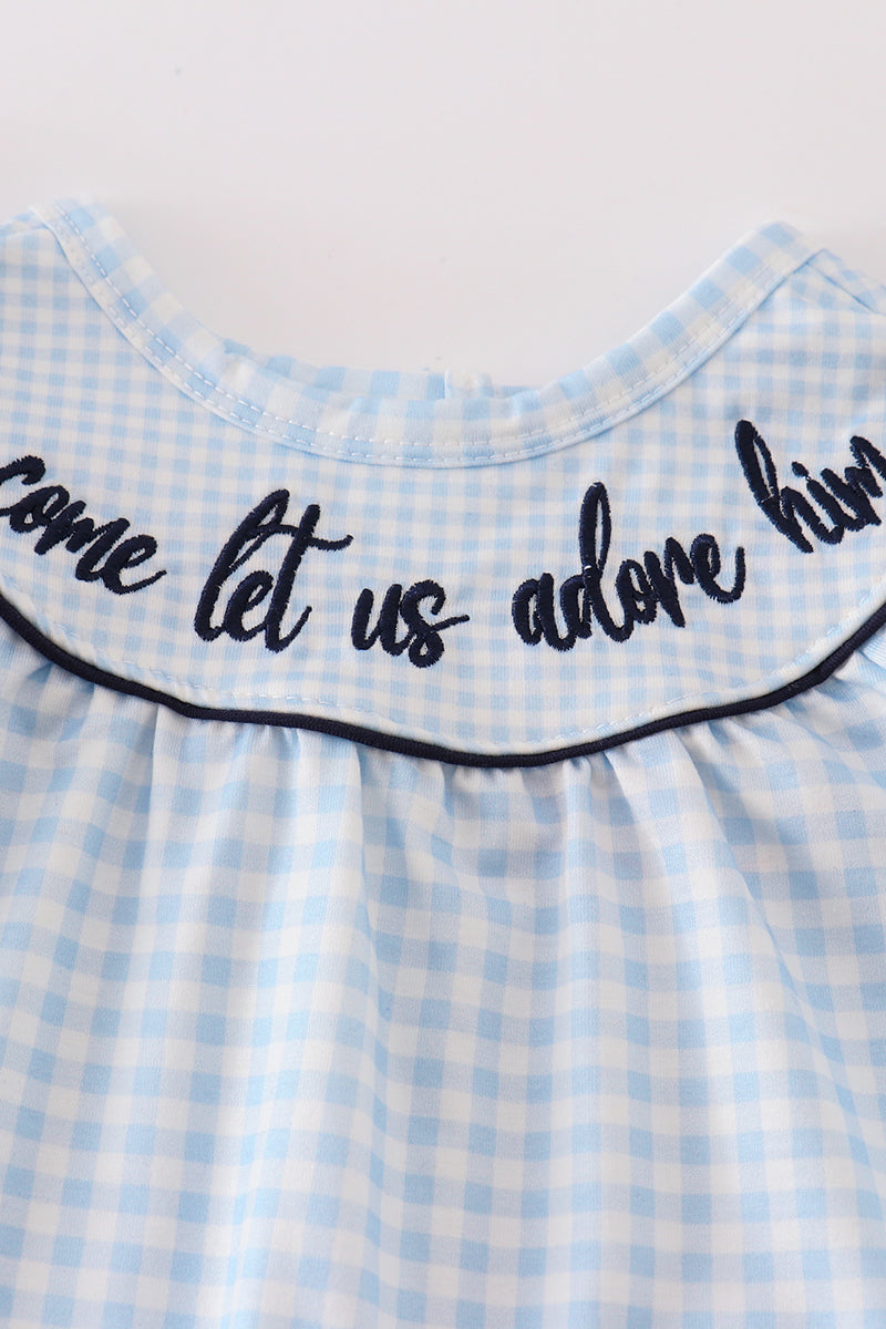 Nativity embroidery girl romper