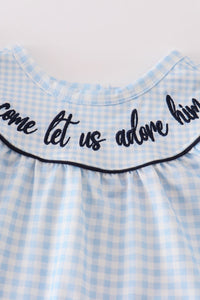 Nativity embroidery girl romper