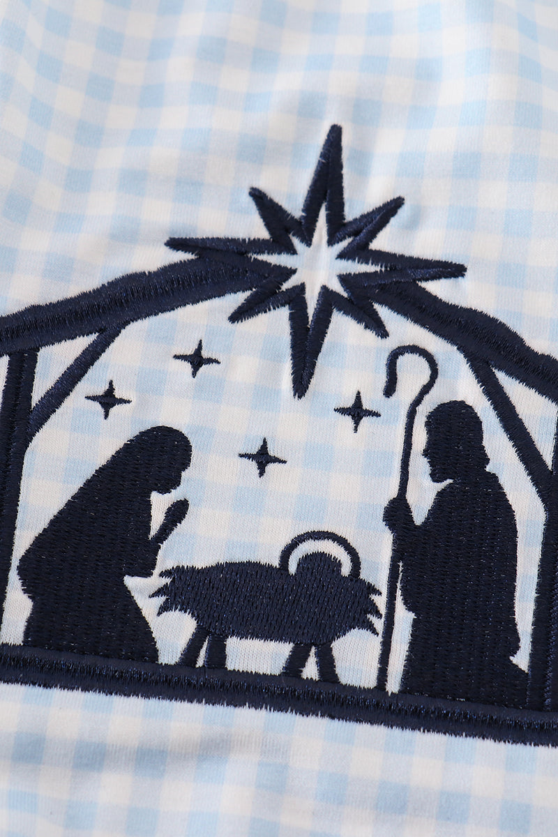 Nativity embroidery girl romper