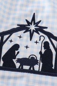 Nativity embroidery girl romper