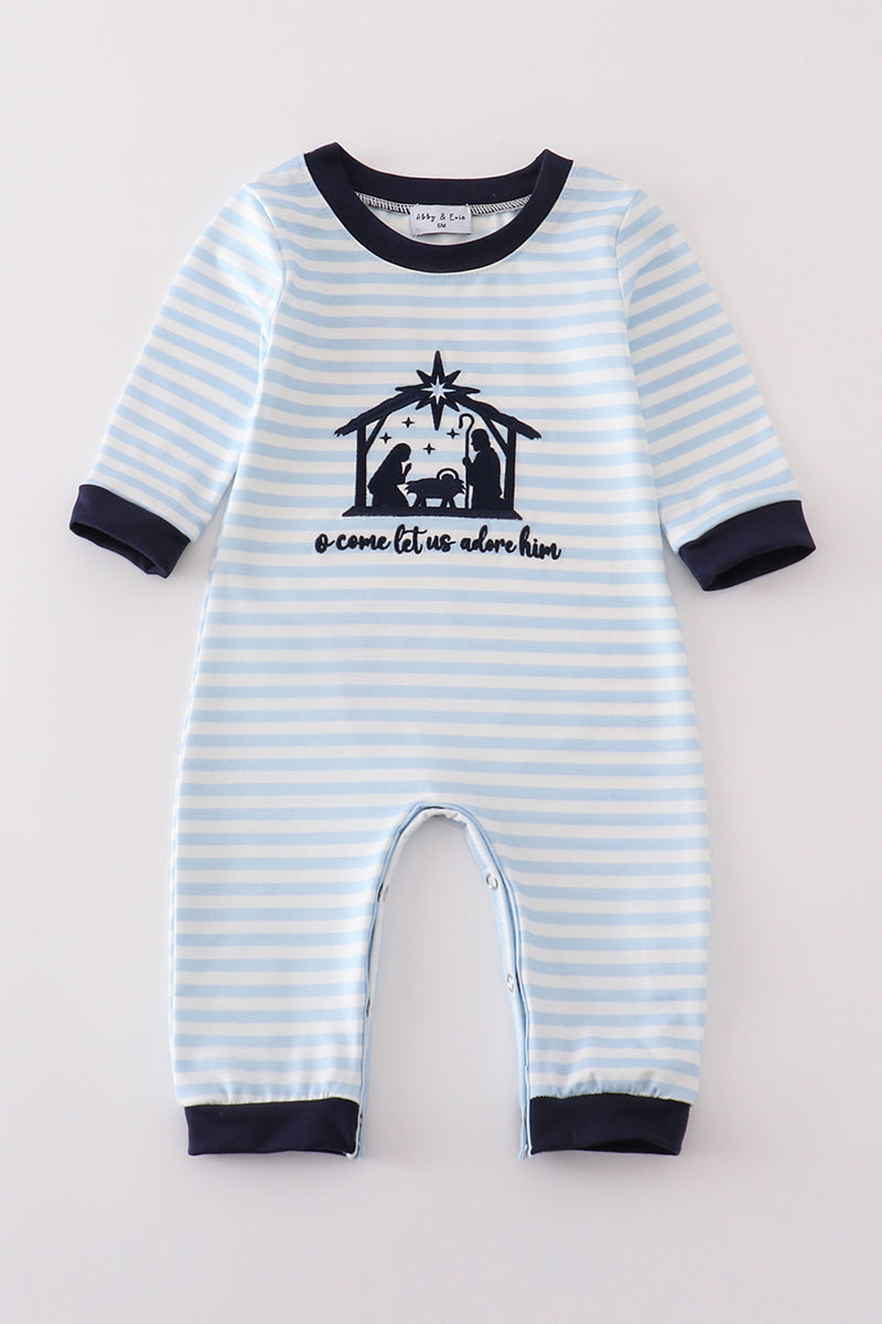 Nativity embroidery boy romper