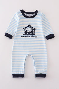 Nativity embroidery boy romper