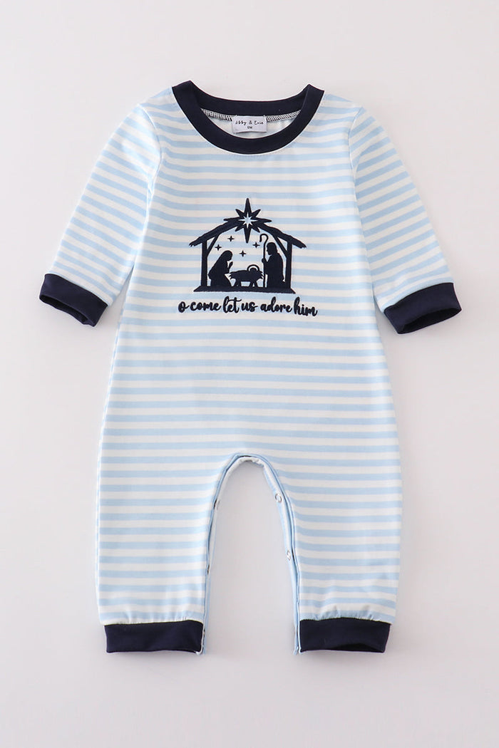 Nativity embroidery boy romper