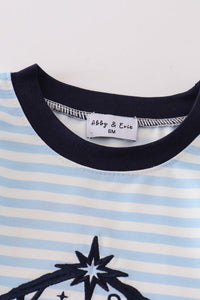 Nativity embroidery boy romper