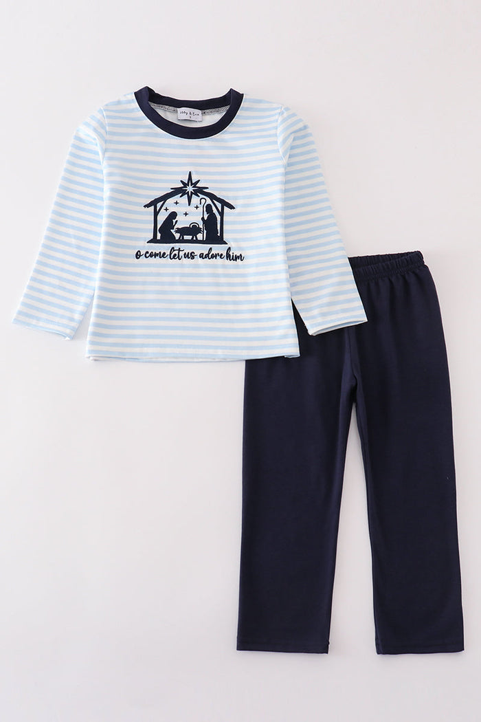 Nativity embroidery boy set