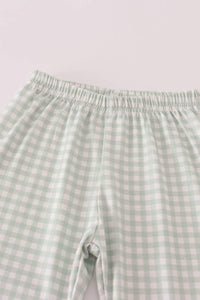 Fox Embroidery Gingham Pants Set - Essential Southern Charm
