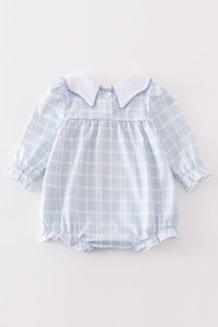 Thanksgiving turkey french knot plaid girl bubble