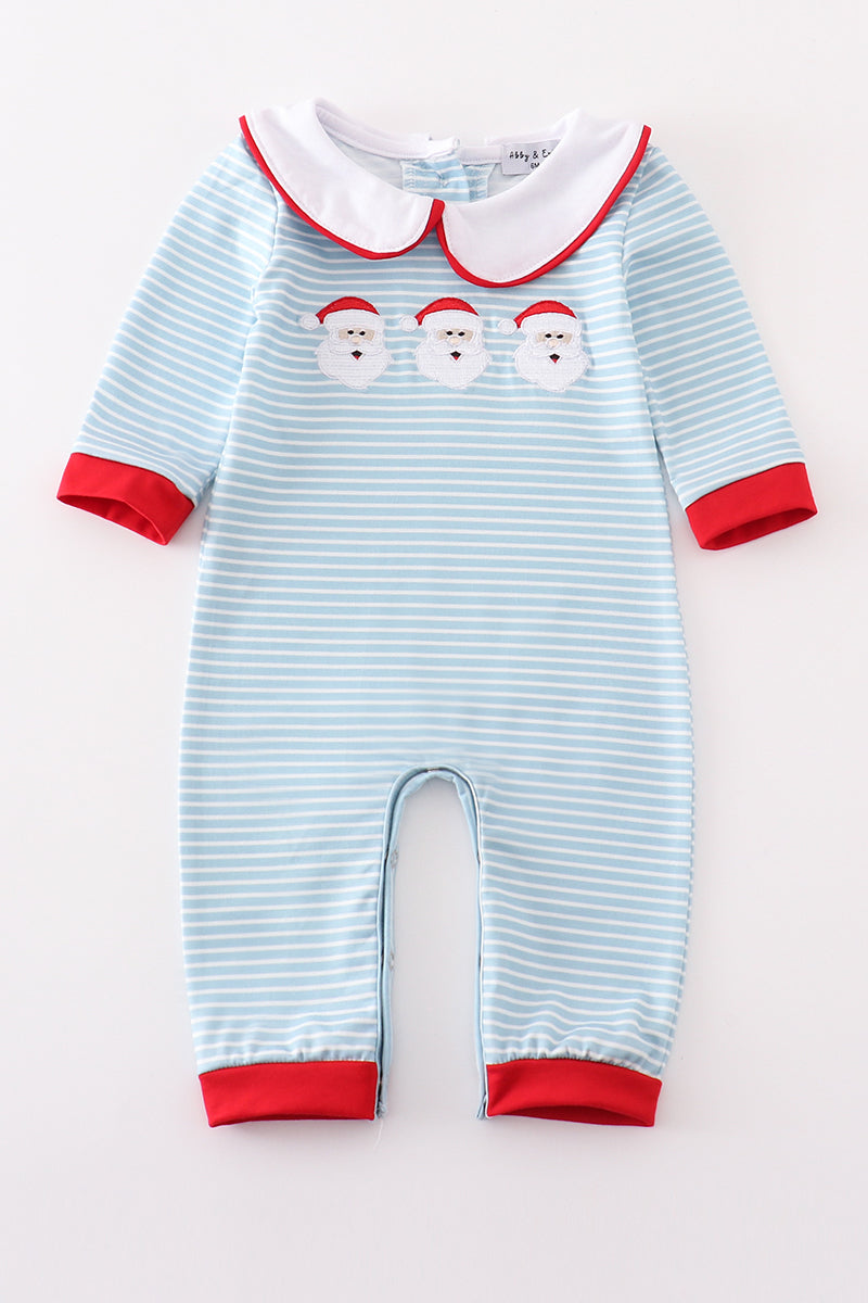 Santa claus embroider boy romper
