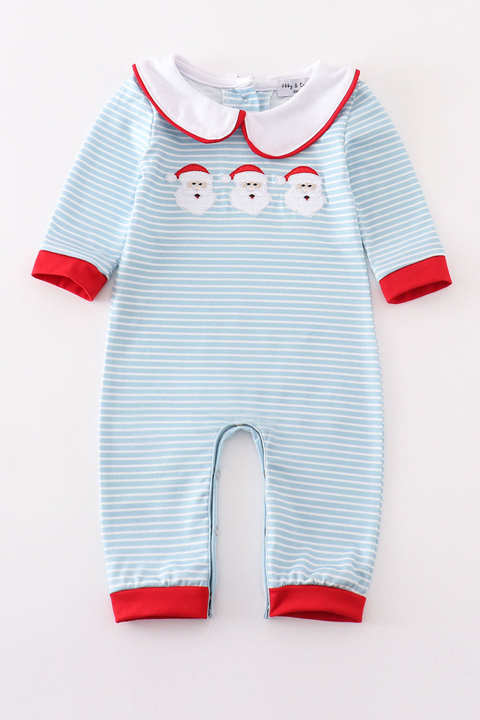 Santa claus embroider boy romper