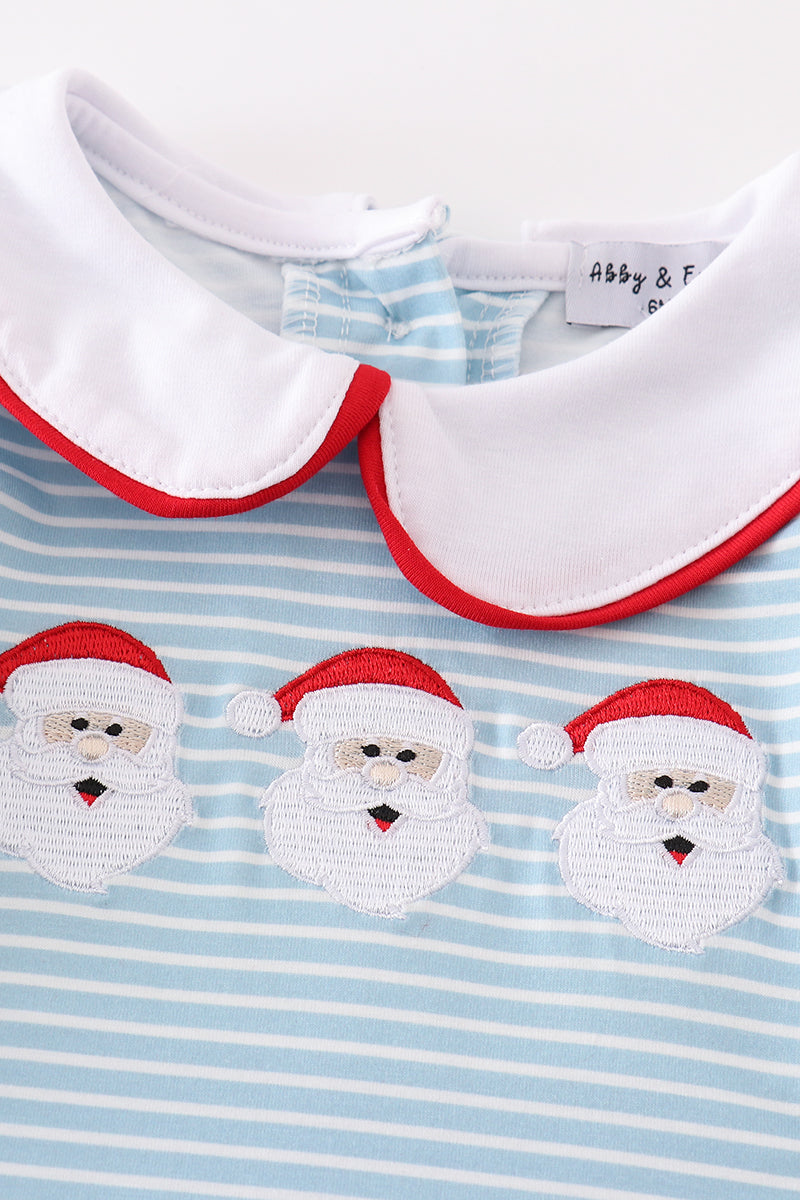 Santa claus embroider boy romper