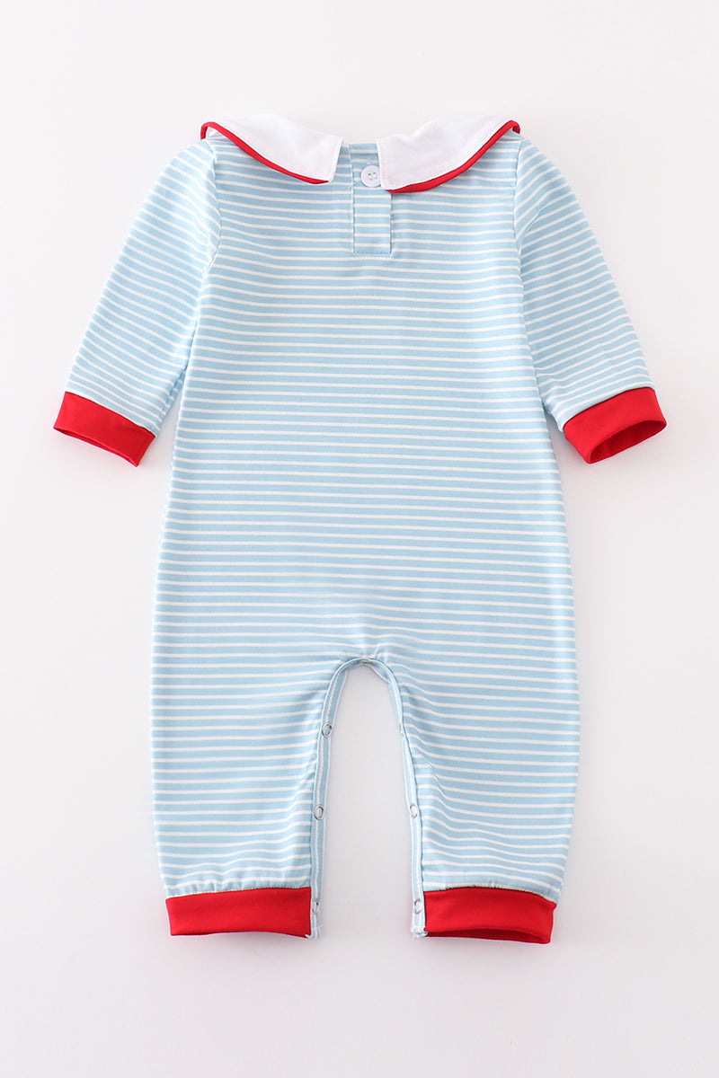 Santa claus embroider boy romper