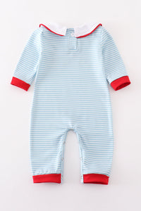 Santa claus embroider boy romper