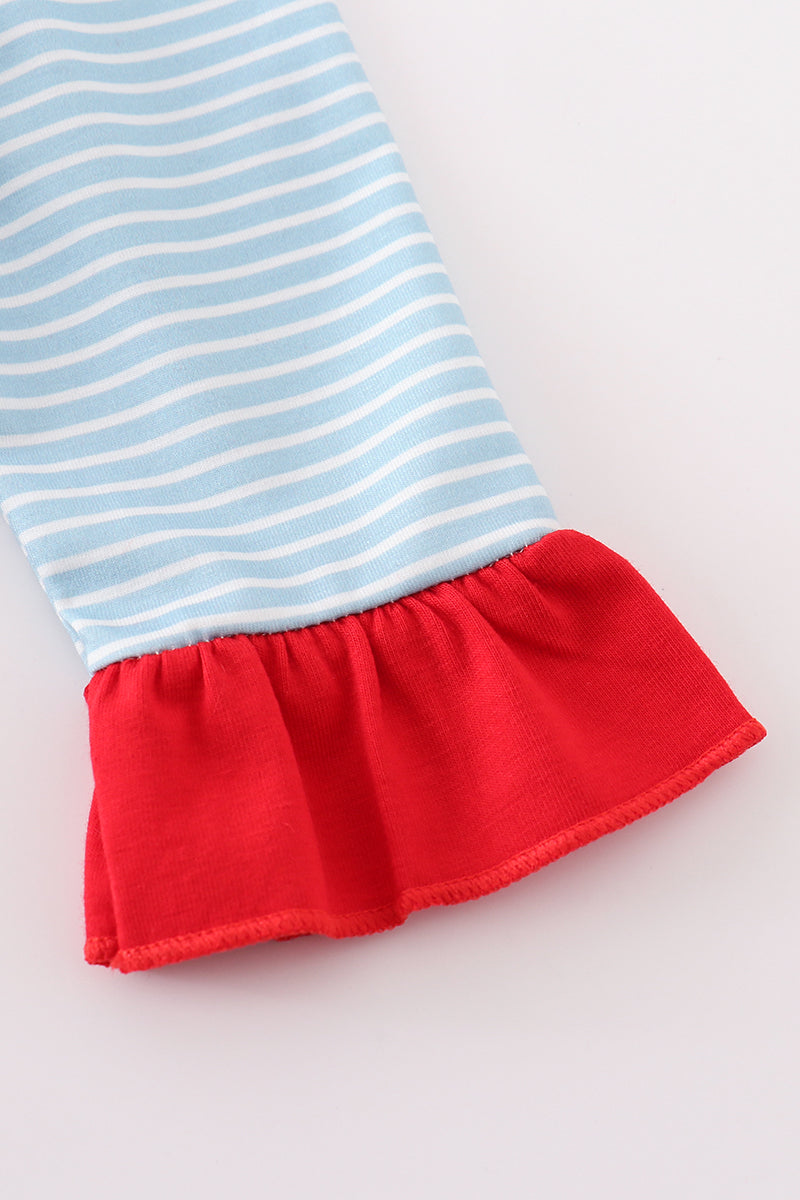 Santa claus embroider girl bubble