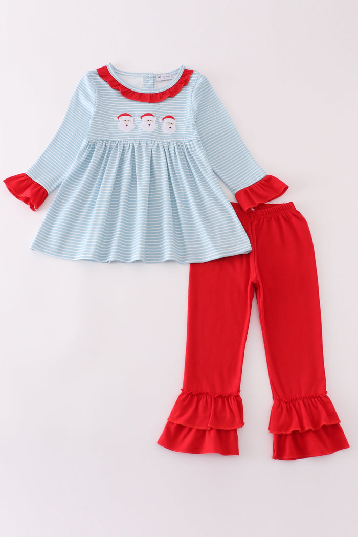 Santa claus embroidery girl set