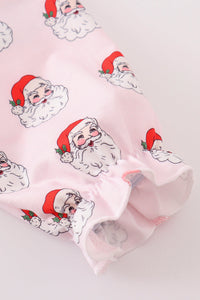 Santa print girl dress