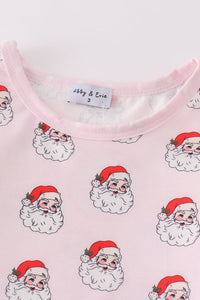 Santa print girl pajamas