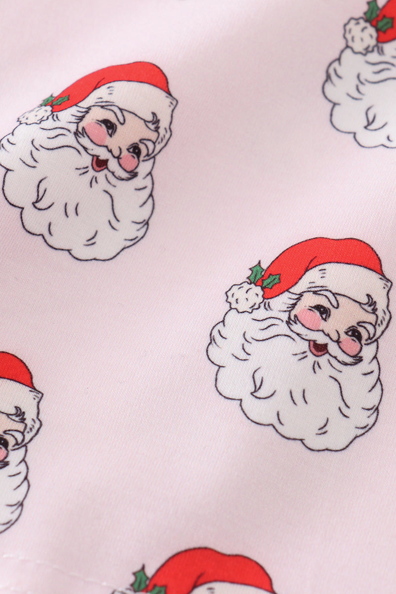 Santa print girl pajamas