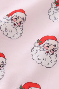 Santa print girl pajamas