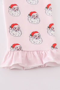 Santa print girl pajamas