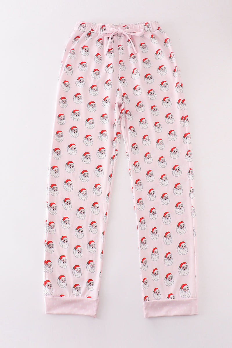 Santa print mom pajama pants