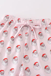 Santa print mom pajama pants