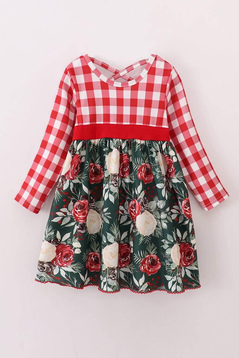 Red Floral Gingham Mom&Me Dress - Essential Southern Charm
