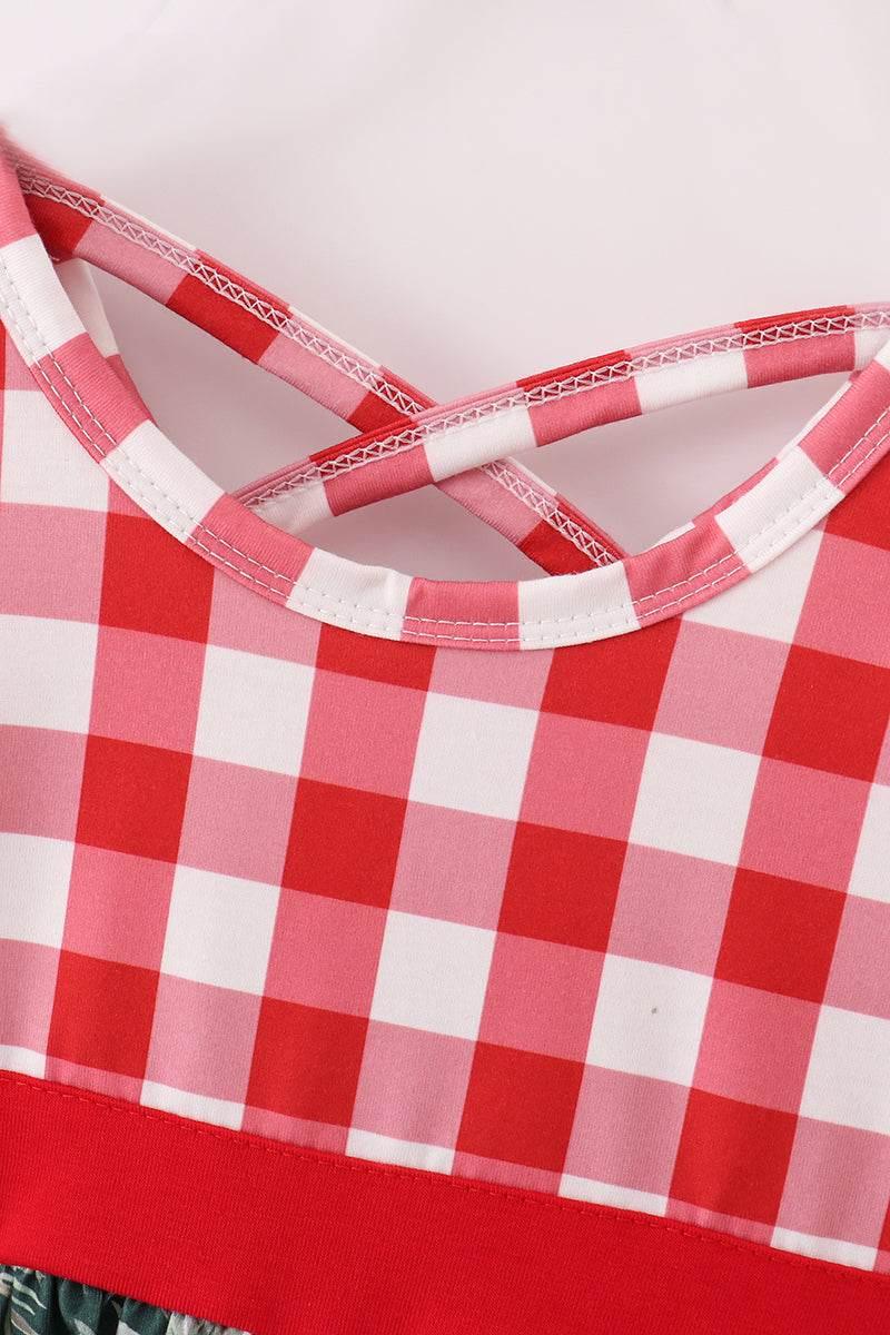 Red Floral Gingham Mom&Me Dress - Essential Southern Charm