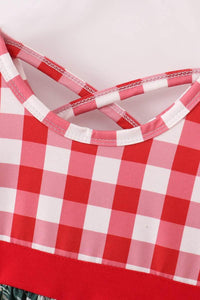 Red Floral Gingham Mom&Me Dress - Essential Southern Charm