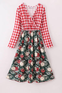 Red Floral Gingham Mom&Me Dress - Essential Southern Charm