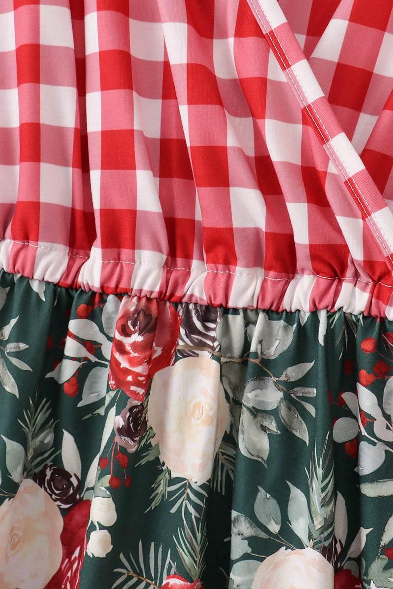 Red Floral Gingham Mom&Me Dress - Essential Southern Charm