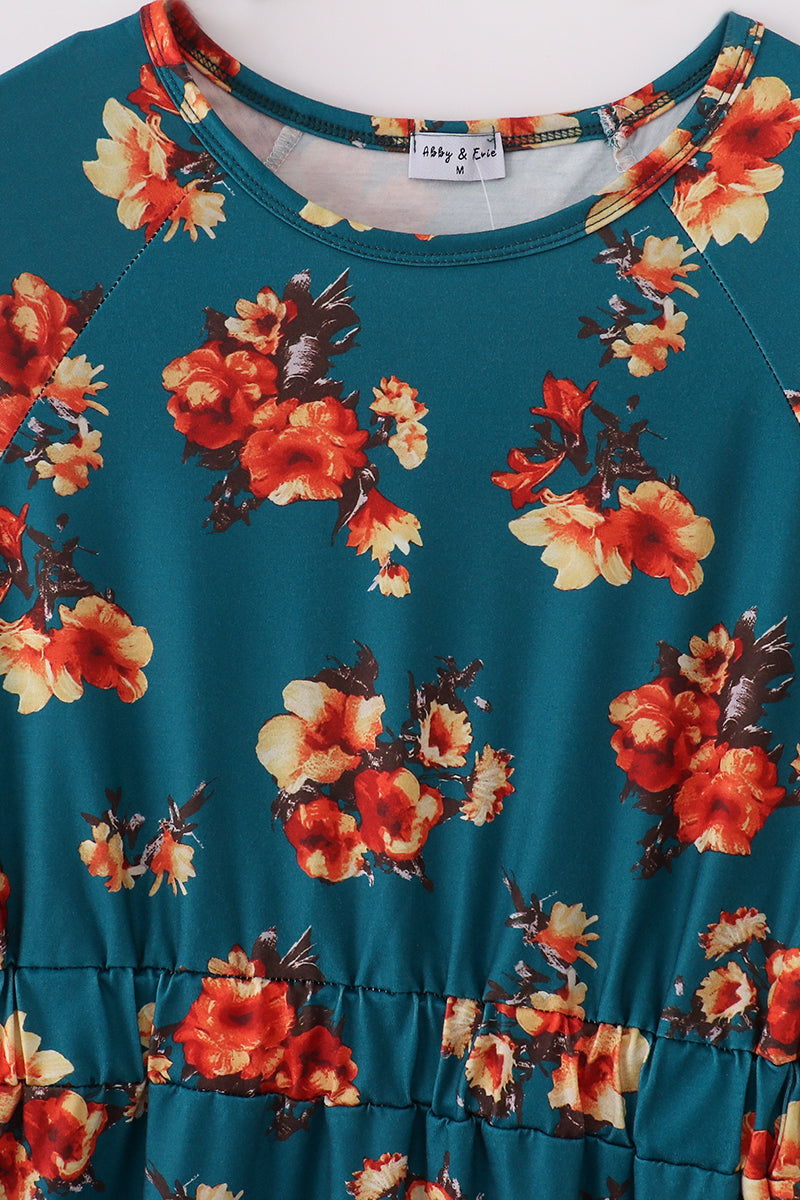 Green Floral Print Mom&Me Dress - Essential Southern Charm