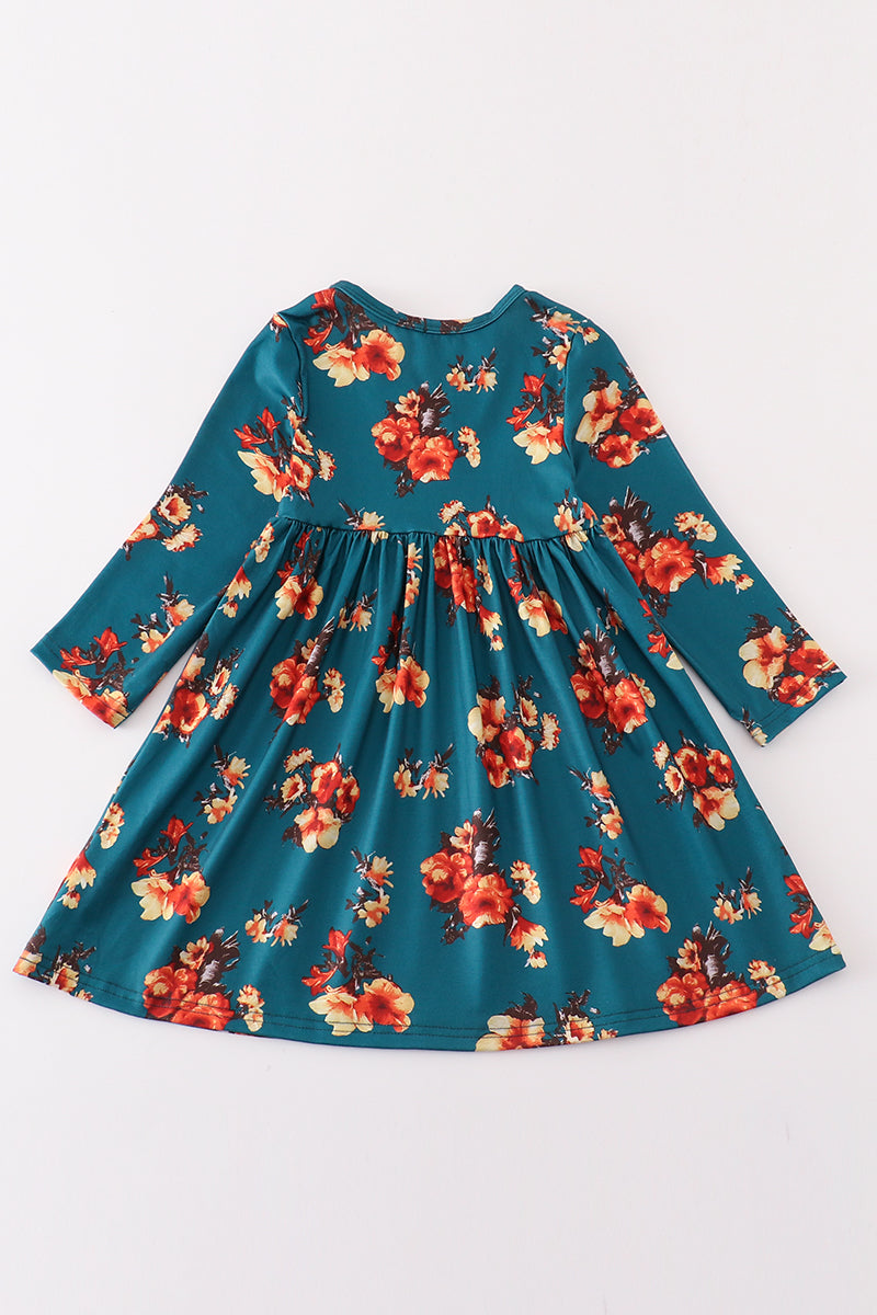 Green Floral Print Mom&Me Dress - Essential Southern Charm