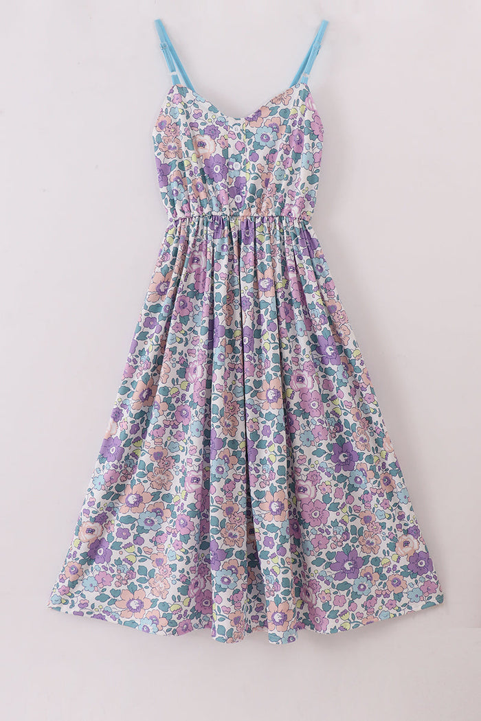 Purple Floral Women Dress - Essential Southern Charm