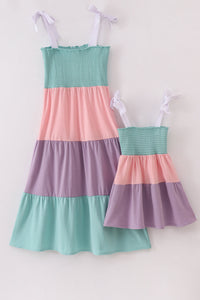 Multicolored Tiered Smocked Mom&Me Dress - Essential Southern Charm
